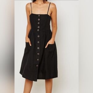 Elegant Black Button-Down Dress